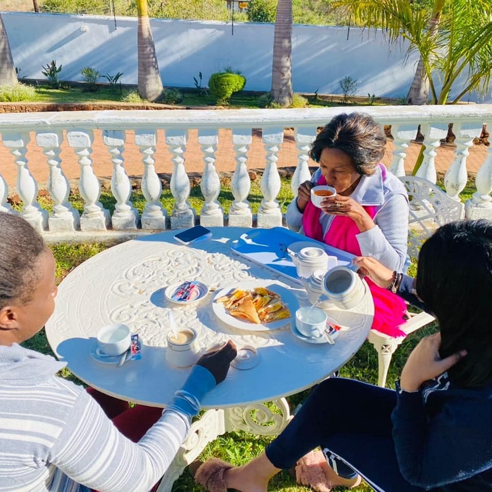 Terrace dining at Murambi East Villa